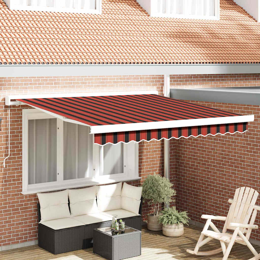 Retractable Awning Orange and Brown 300 x 250 cm