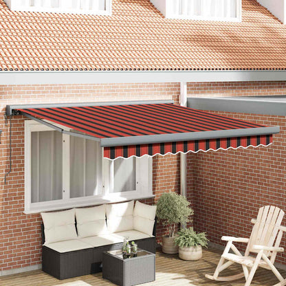 Retractable Awning Manual Orange and brown 300 x 250 cm