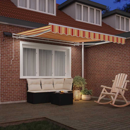 Retractable Awning with Yellow and orange 300 x 250 cm Fabric