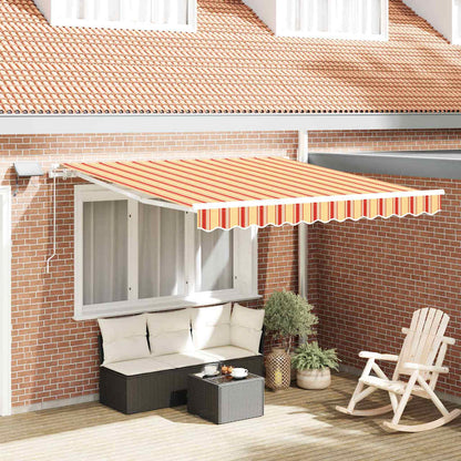 Retractable Awning with Yellow and orange 300 x 250 cm Fabric