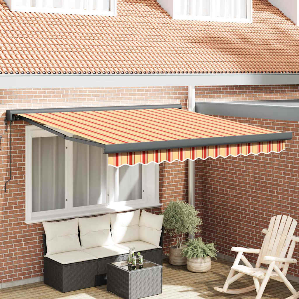 Retractable Awning Manual Yellow and orange 300 x 250 cm