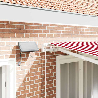 Retractable Awning with Red and white 300 x 250 cm Fabric