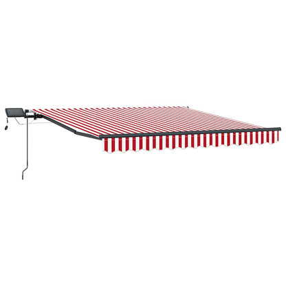 Retractable Awning Manual Red and white 300 x 250 cm Fabric