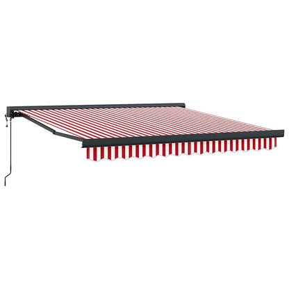 Retractable Awning Red and white 300 x 250 cm Fabric and Metal