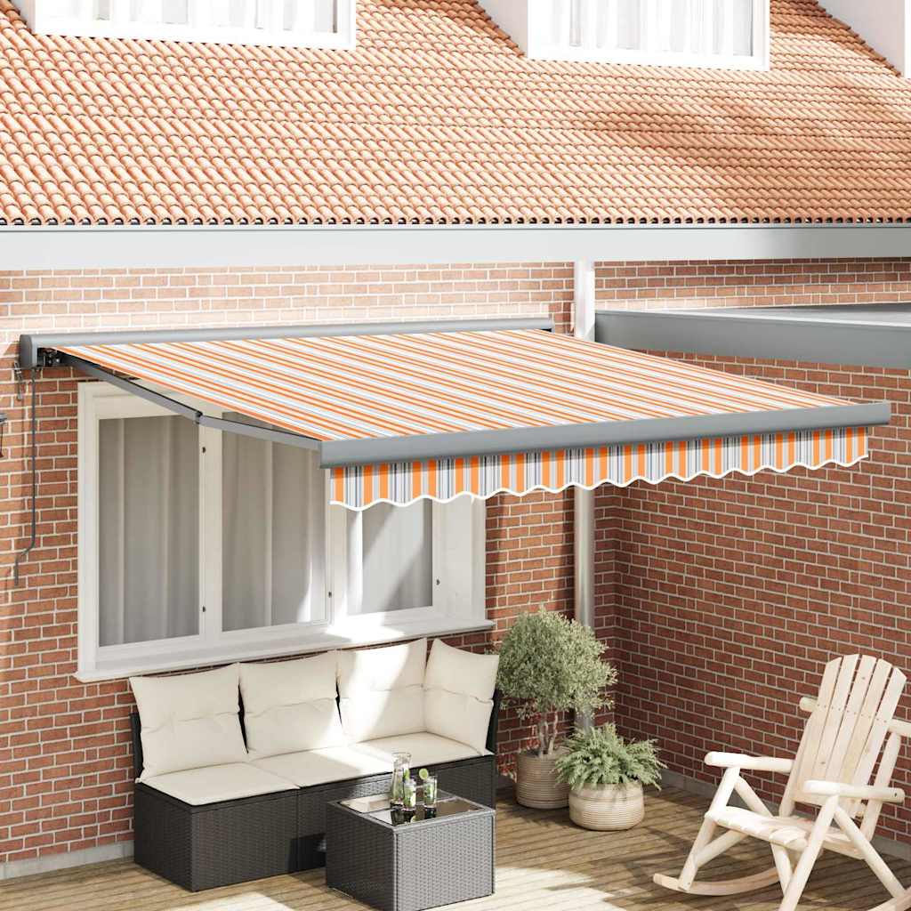 Retractable Awning Multicolour 300 x 250 cm Fabric and Metal