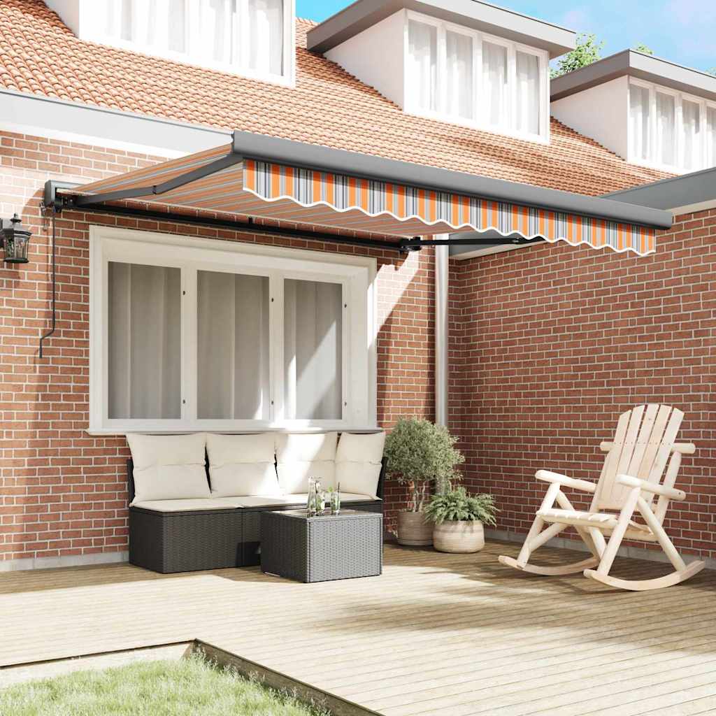 Retractable Awning Multicolour 300 x 250 cm Fabric and Metal
