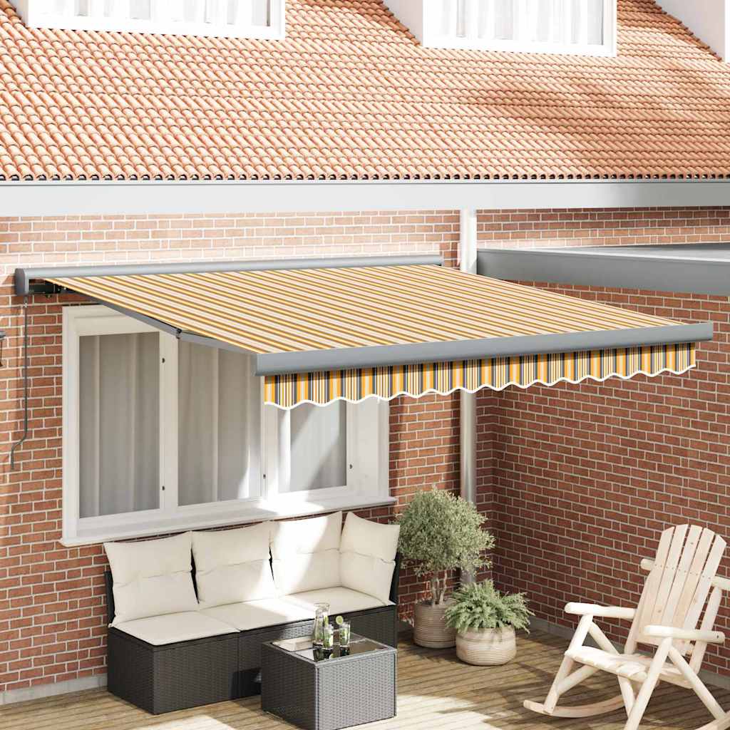 Retractable Awning Multicolour 300 x 250 cm Fabric and Metal
