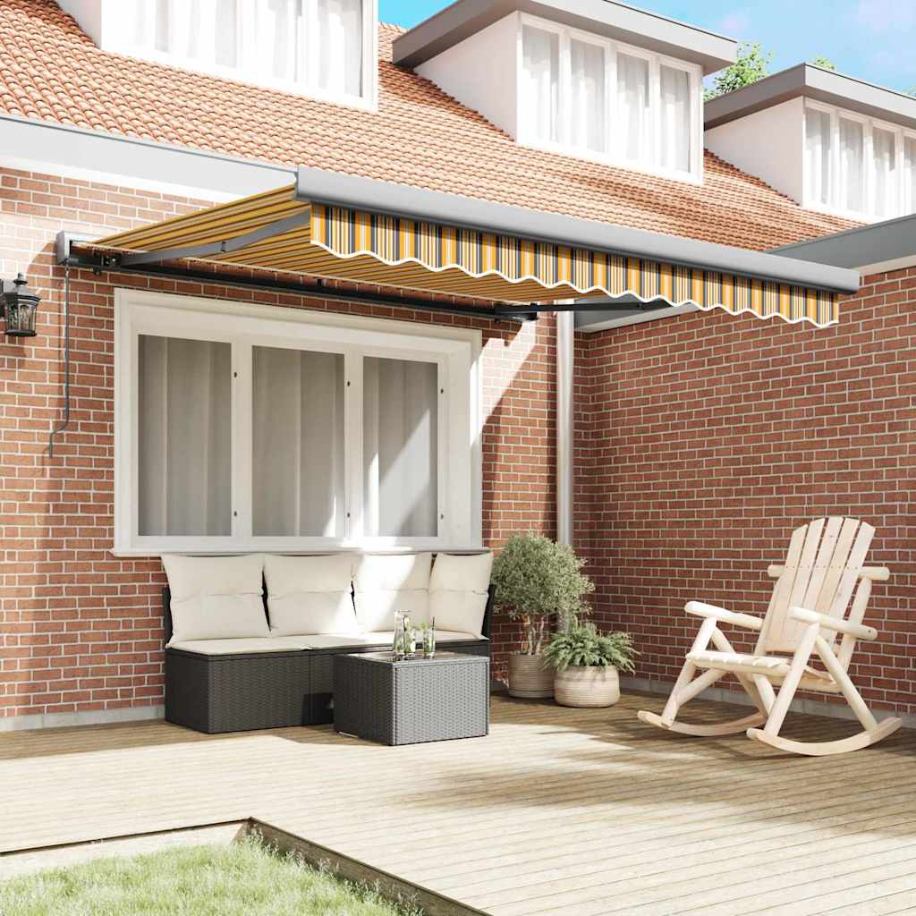 Retractable Awning Multicolour 300 x 250 cm Fabric and Metal