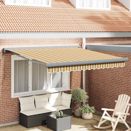 Retractable Awning Multicolour 300 x 250 cm Fabric and Metal