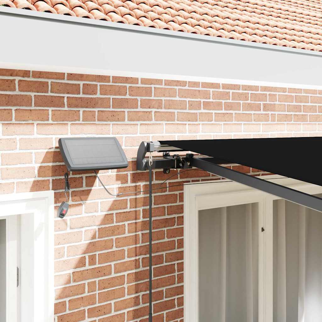 Retractable Awning Manual Black 300 x 250 cm Fabric