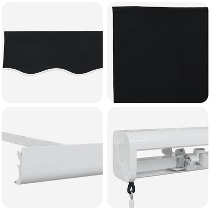 Retractable Awning Black 300 x 250 cm Fabric and Metal