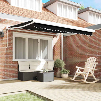 Retractable Awning Manual Black 300 x 250 cm Fabric and Metal