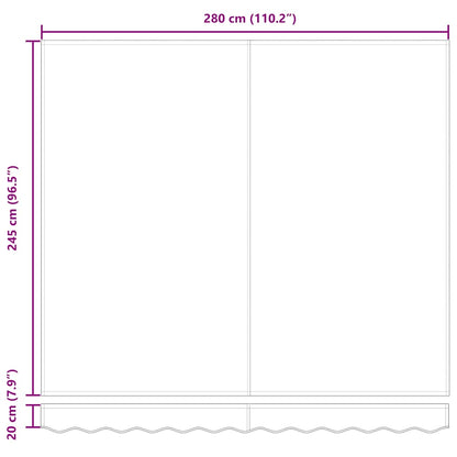 Retractable Awning Black 300 x 250 cm Fabric and Metal