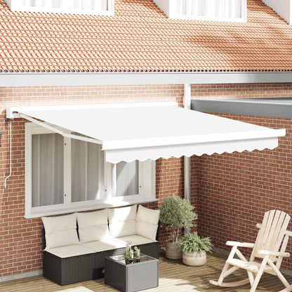Retractable Awning Manual White 300 x 250 cm Fabric and Metal