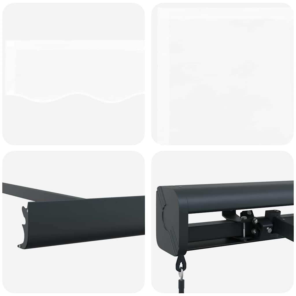 Retractable Awning White 300 x 250 cm Fabric and Metal