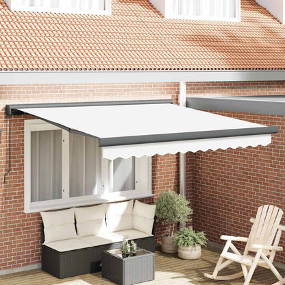 Retractable Awning White 300 x 250 cm Fabric and Metal
