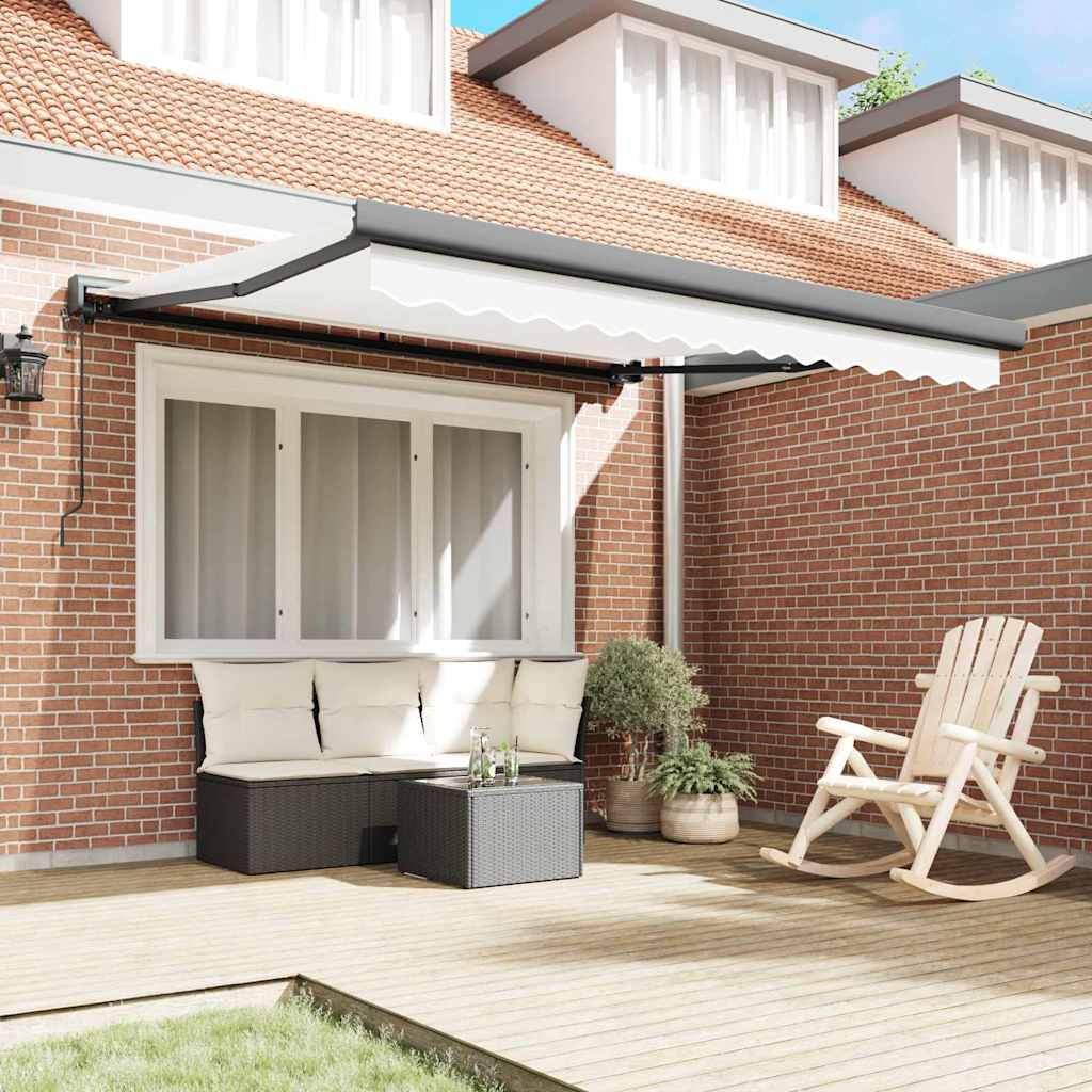 Retractable Awning Manual White 300 x 250 cm Fabric and Metal