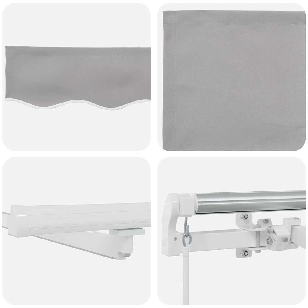 Retractable Awning with Manual Light grey 300 x 250 cm Fabric