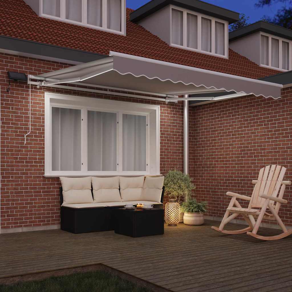 Retractable Awning with Manual Light grey 300 x 250 cm Fabric