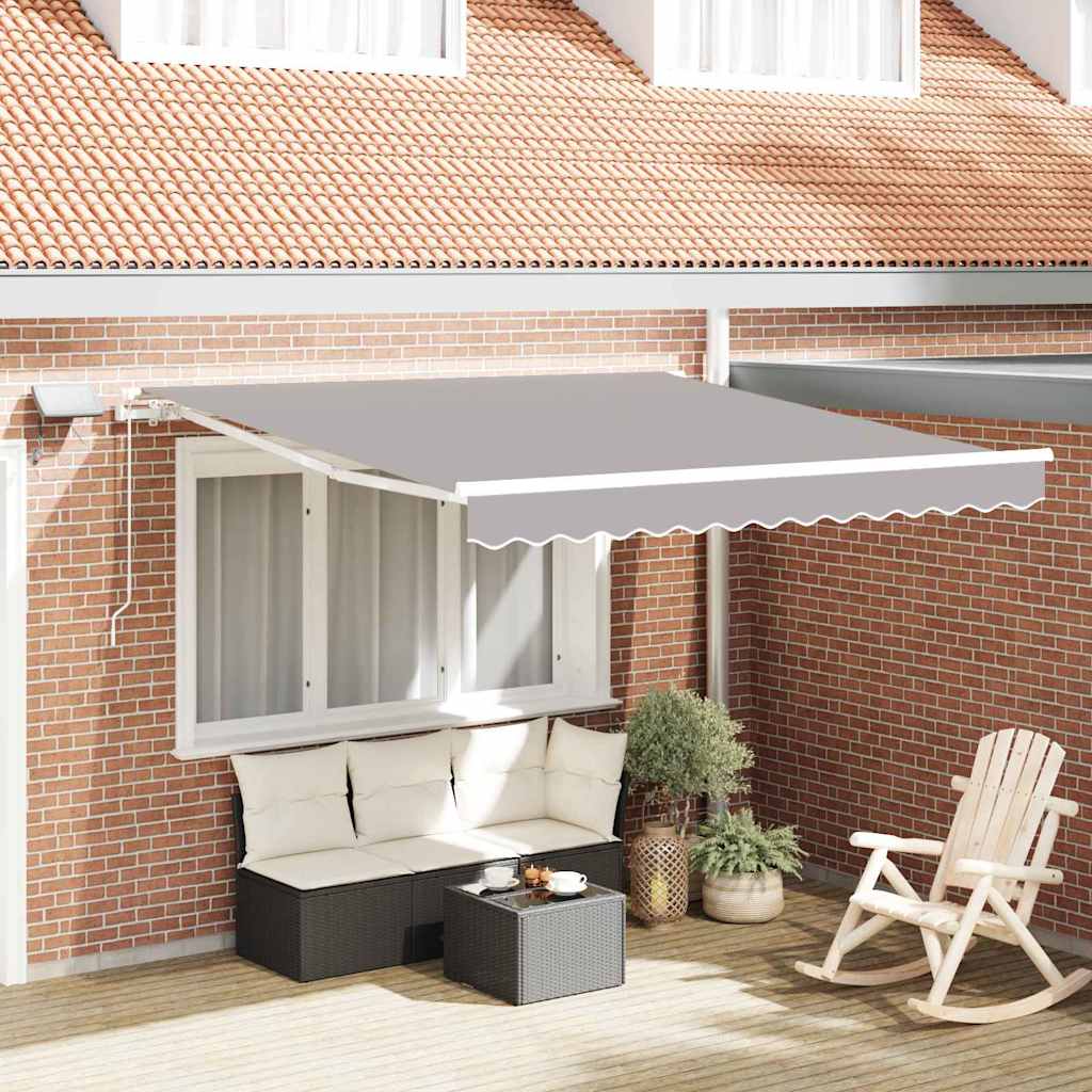 Retractable Awning with Manual Light grey 300 x 250 cm Fabric