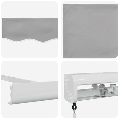 Retractable Awning Light Grey 300 x 250 cm Fabric and Metal
