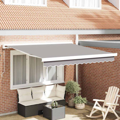 Retractable Awning Light Grey 300 x 250 cm Fabric and Metal