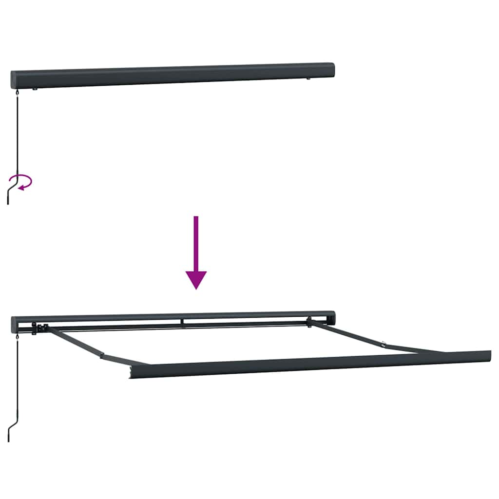 Retractable Awning Light Grey 300 x 250 cm Fabric and Metal