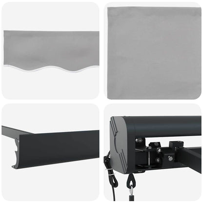 Retractable Awning Light grey 300 x 250 cm Fabric and Metal