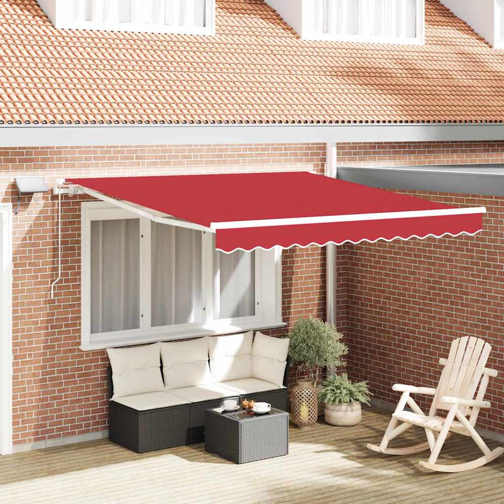 Retractable Awning with Manual Red 300 x 250 cm Fabric