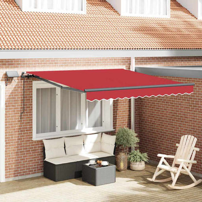 Retractable Awning Manual Red 300 x 250 cm Fabric