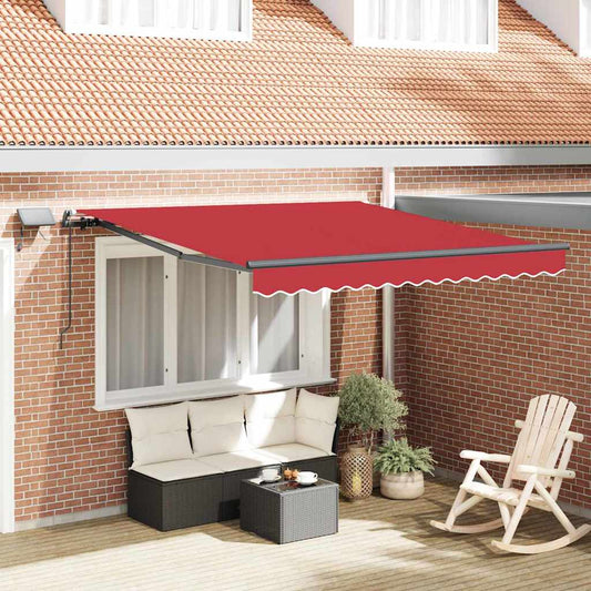 Retractable Awning Manual Red 300 x 250 cm Fabric