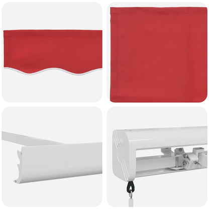 Retractable Awning Red 300 x 250 cm Fabric and Metal