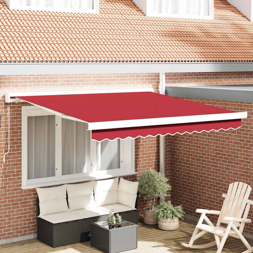 Retractable Awning Red 300 x 250 cm Fabric and Metal