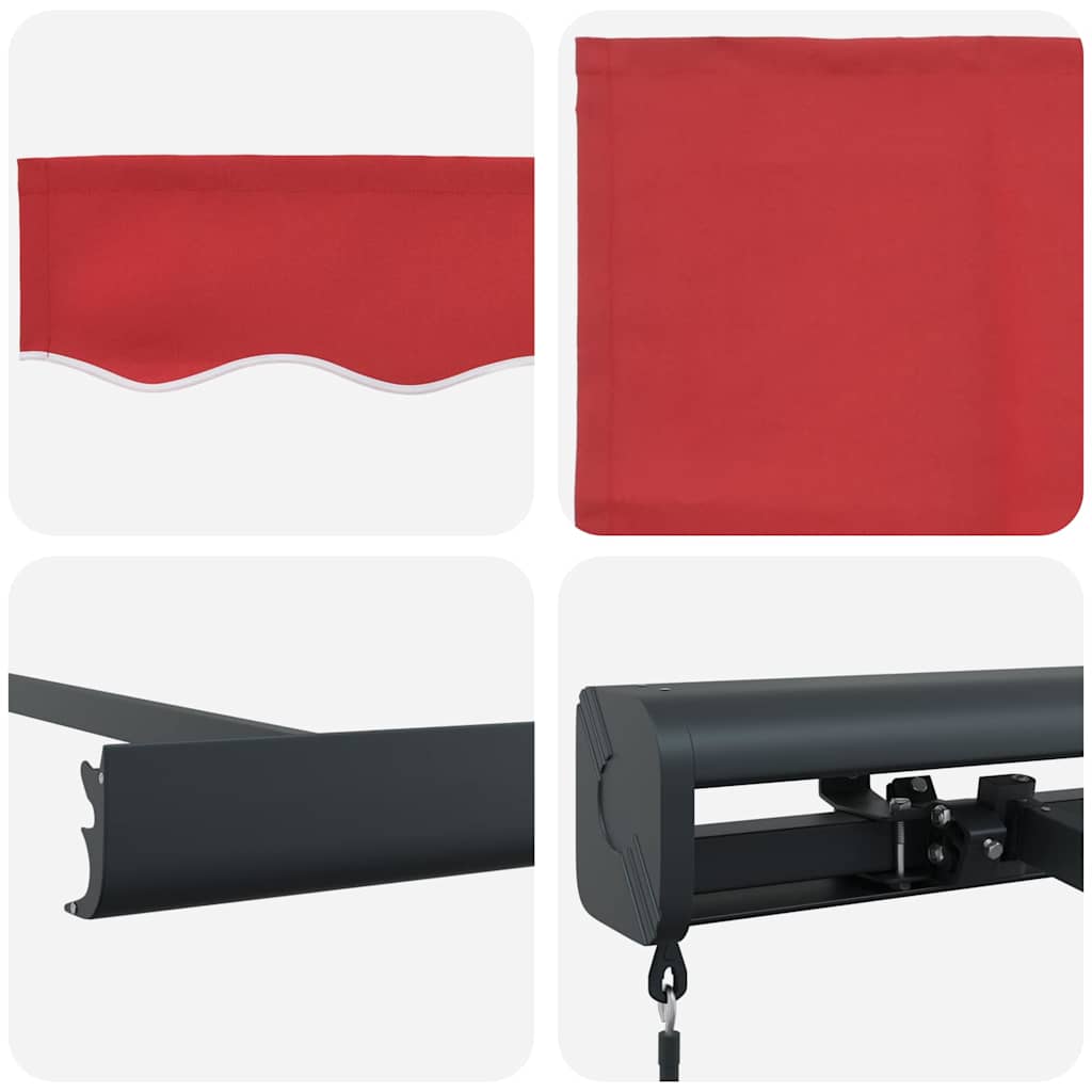 Retractable Awning Red 300 x 250 cm Fabric and Metal