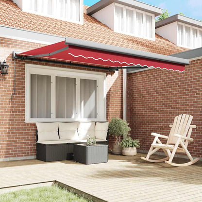 Retractable Awning Red 300 x 250 cm Fabric and Metal