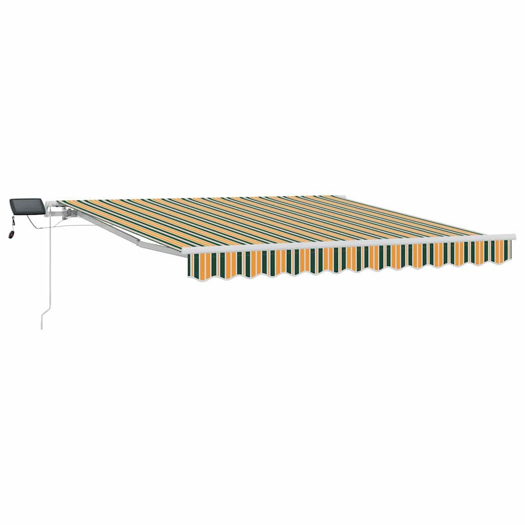 Retractable Awning with Green and yellow 300 x 250 cm Fabric