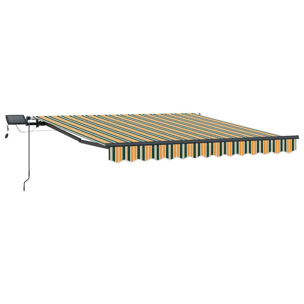 Retractable Awning Manual Green and yellow 300 x 250 cm Fabric