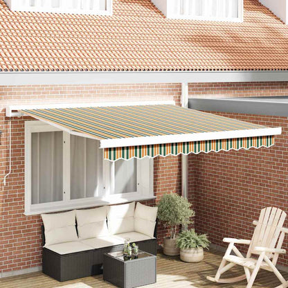 Retractable Awning Green and Yellow 300 x 250 cm