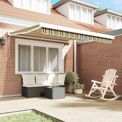 Retractable Awning Manual Green and yellow 300 x 250 cm