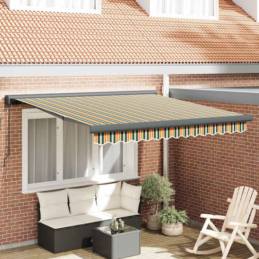 Retractable Awning Green and Yellow 300 x 250 cm