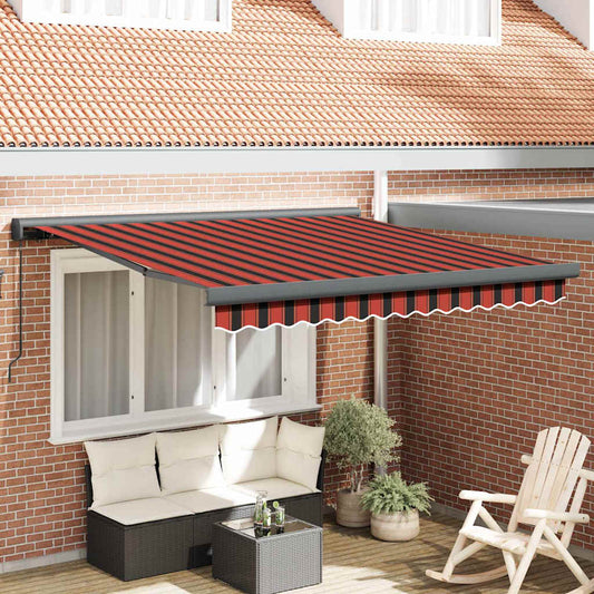 Retractable Awning Red and black 350 x 250 cm Fabric and Metal