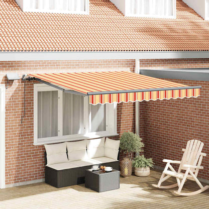 Retractable Awning Manual Yellow and orange 350 x 250 cm Fabric