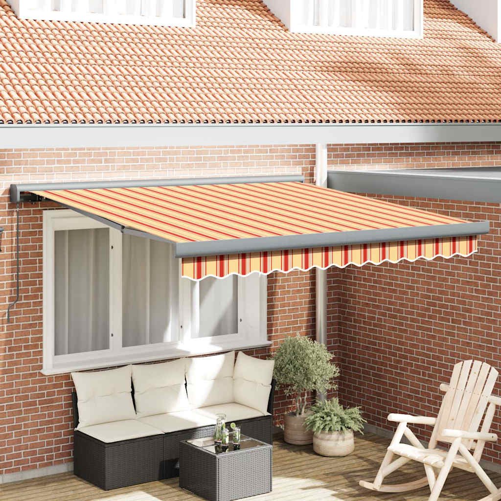 Retractable Awning Yellow and Orange 350 x 250 cm