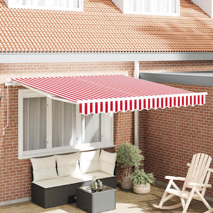 Retractable Awning Manual Red and white 350 x 250 cm Fabric