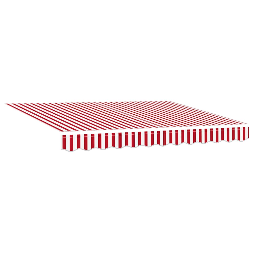 Retractable Awning Red and White 350 x 250 cm Fabric and Metal