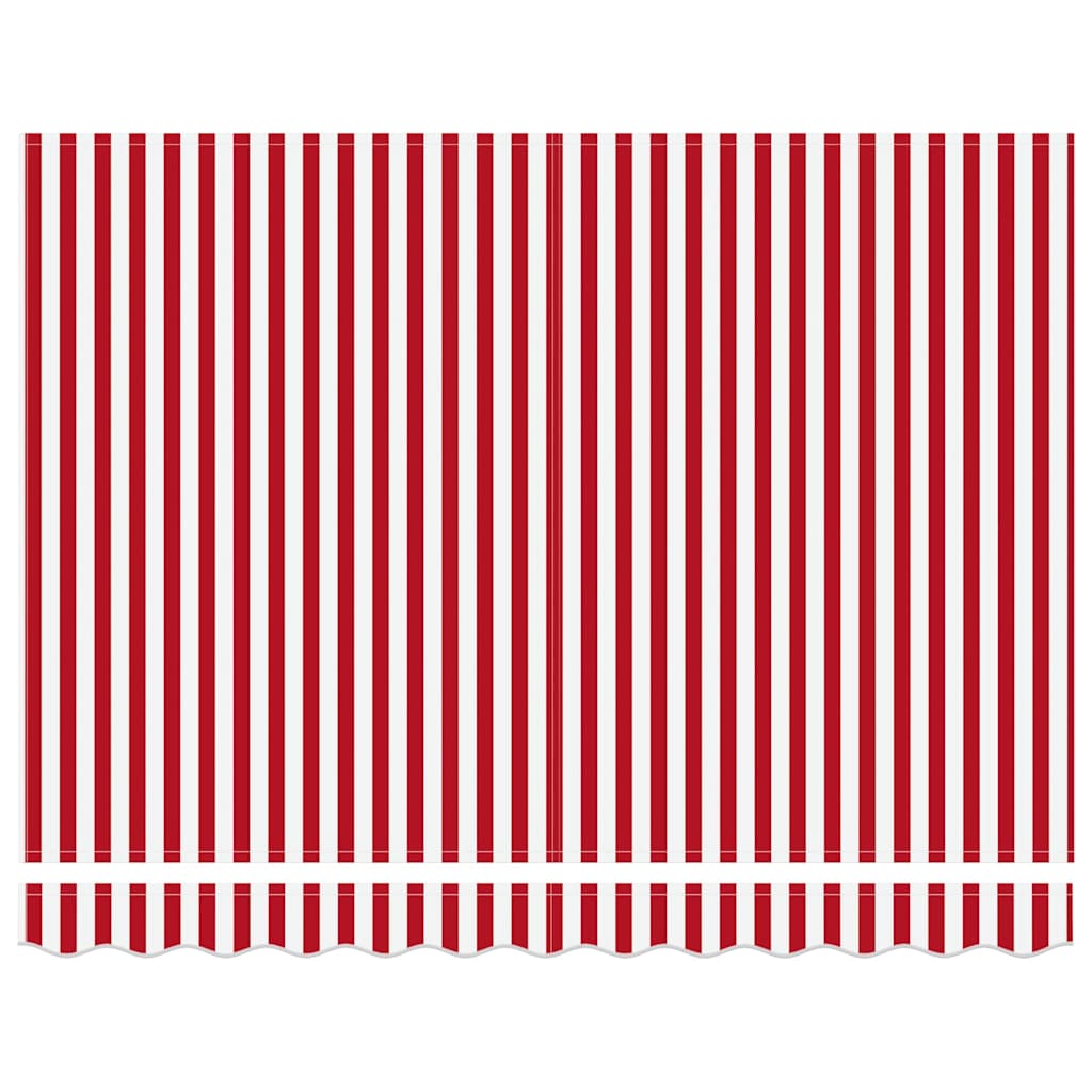 Retractable Awning Red and white 350 x 250 cm Fabric, Metal