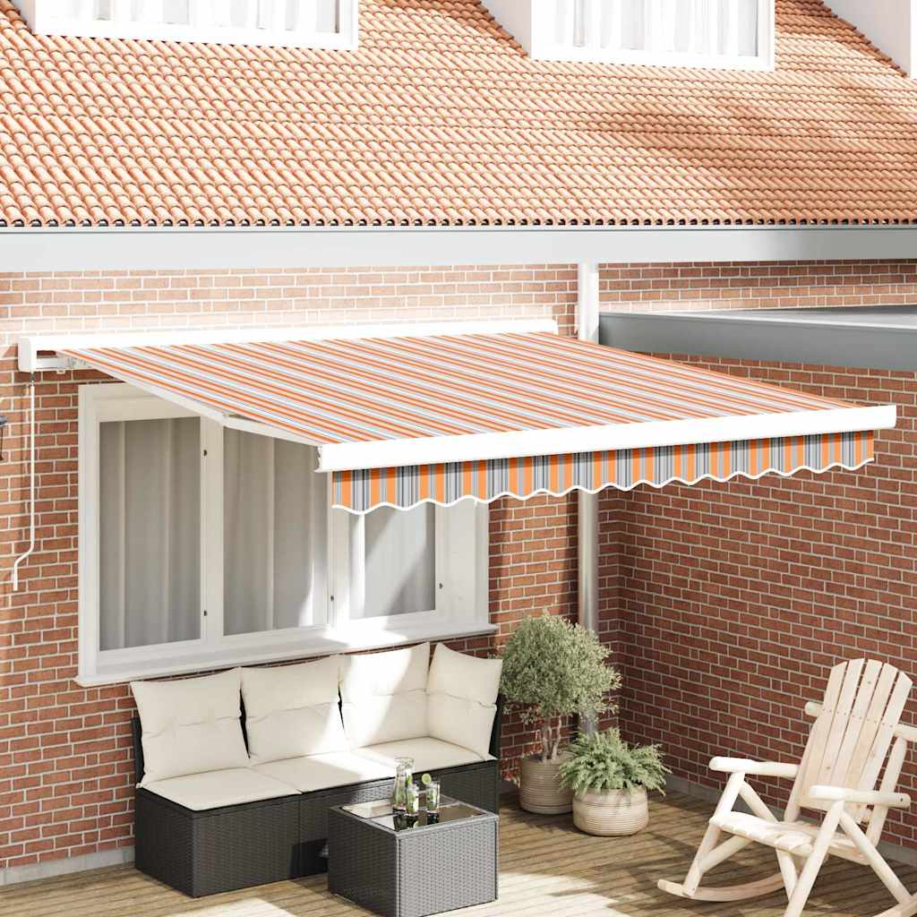 Retractable Awning Multicolour 350 x 250 cm Fabric and Metal