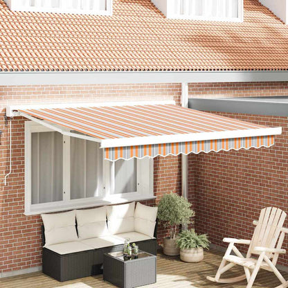 Retractable Awning Multicolour 350 x 250 cm Fabric, Metal