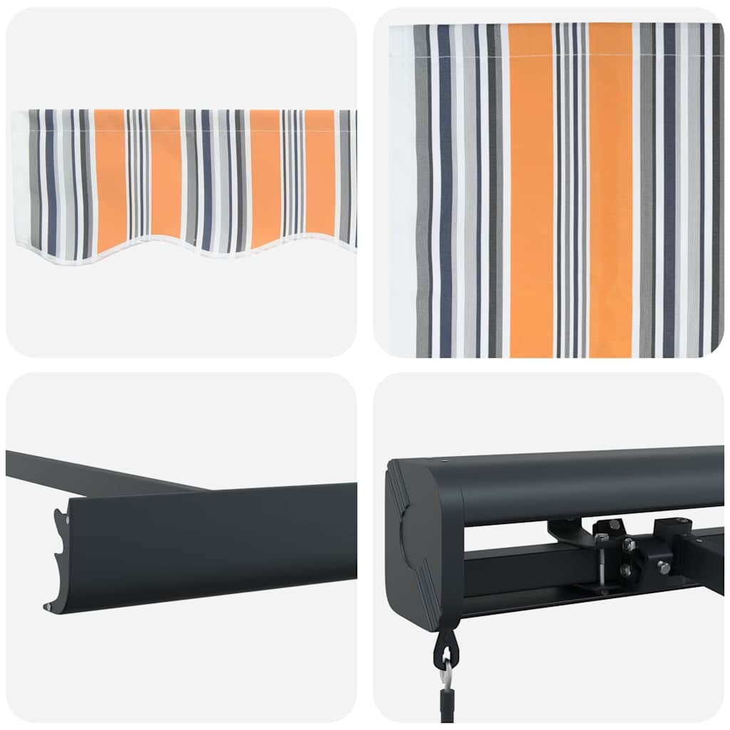 Retractable Awning Multicolour 350 x 250 cm Fabric and Metal