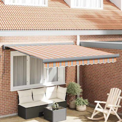 Retractable Awning Multicolour 350 x 250 cm Fabric and Metal